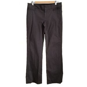 CLUB MONACO Beige and Navy Stretchy Neutral Striped Cotton Wide Leg Pants Size 6